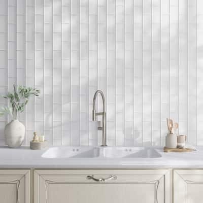 Apollo tile 3" x 6" Colorway Matte White Glass Tile (5 sq ft/case) - 40 Pack