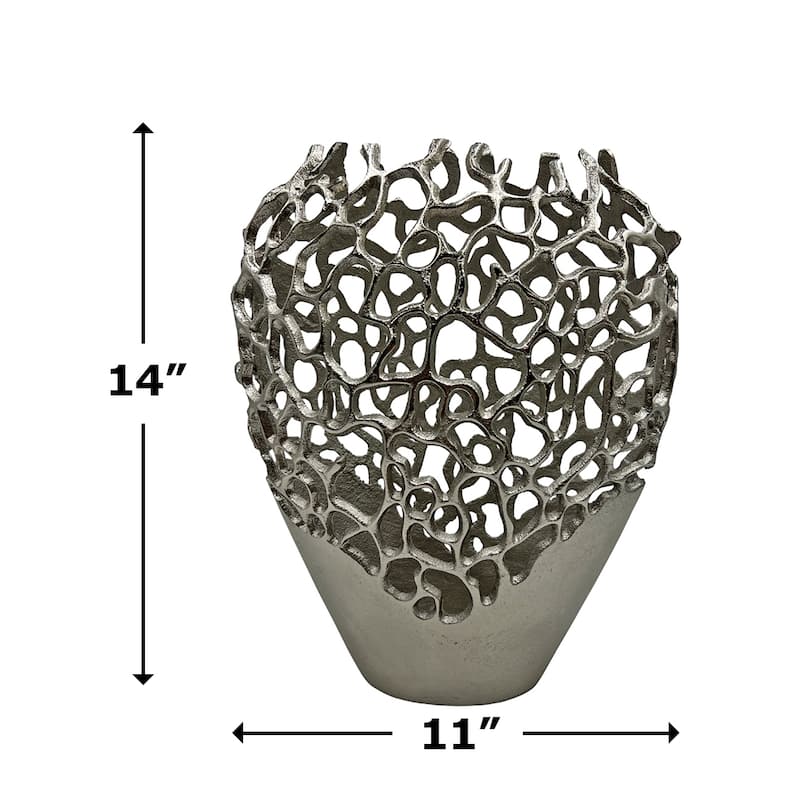 Decorative Handmade Aluminum Bird Nest Flower Vase