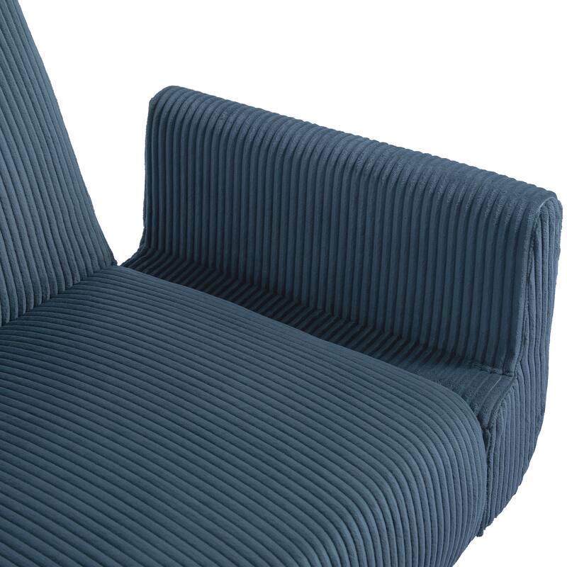 73" W Upholstered Corduroy Convertible Sleeper Sofa Bed with Pillows