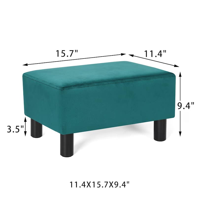 Adeco Footstool Ottoman Faux Leather Foot Rest Stool