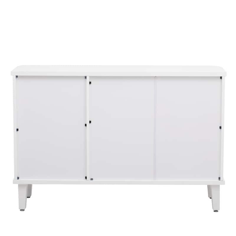 Simple and Atmospheric Solid Wood Veneer Fraxinus Mandschuric Cabinet with Three fir Doors,Adjustable