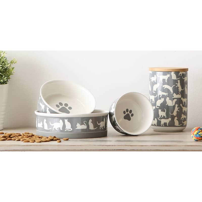 Bone Dry Pet Bowl Cats Meow (Set of 2)