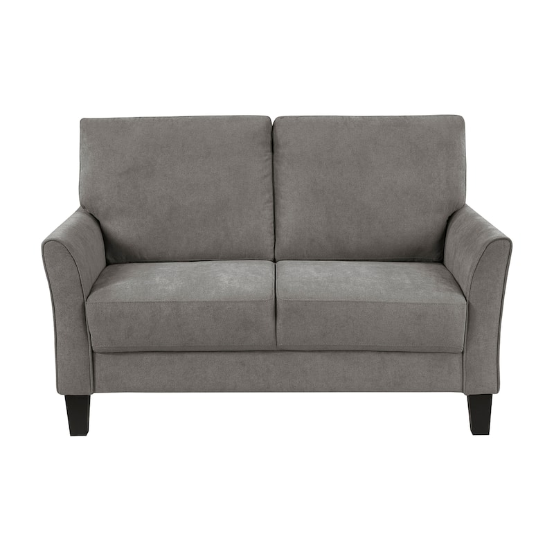 Felix 56" Textured Living Room Loveseat - Wood Finish Exposed Feet