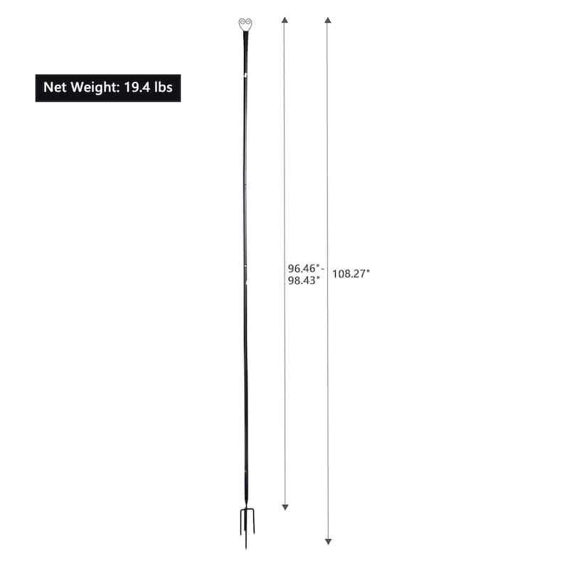Set of 6 RC String Light Pole, 9 FT Lighting Stand with Horn Shape Hooks, LED Solar Bulbs for Parties, Christmas