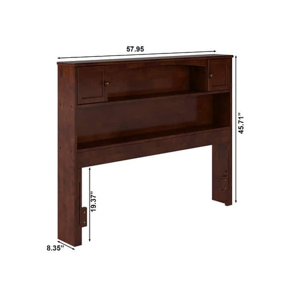 dimension image slide 1 of 8, Denver Wood Bookcase Headboard