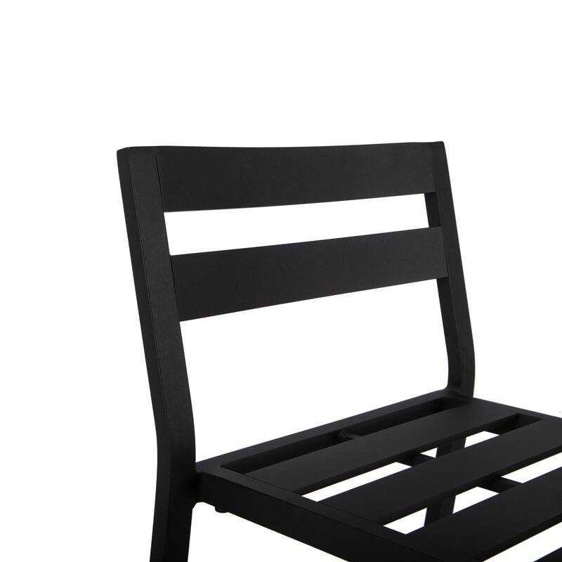 Patio Bar Stool in Powder-Coated Aluminum Frame with Removable Cushion Set of 2