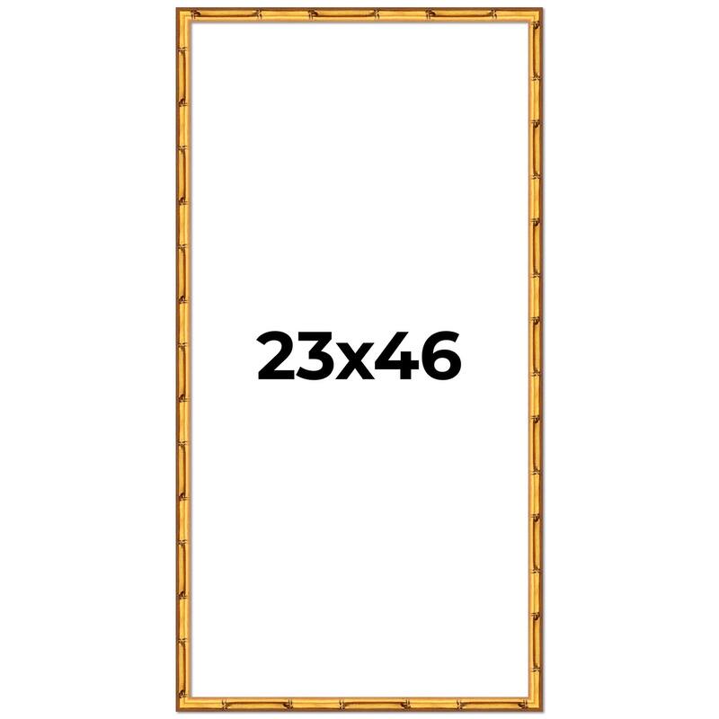 23x46 Frame Gold Bamboo Solid Wood Picture Frame | 1 Inch Moulding