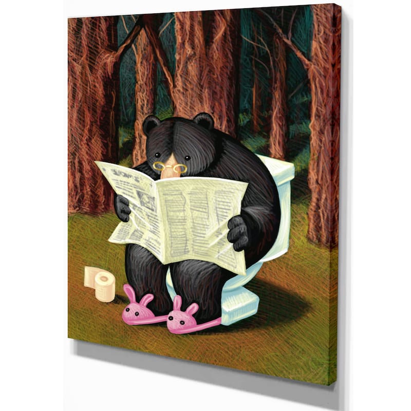 Bear in the Woods - Animal Digital Art Canvas Print