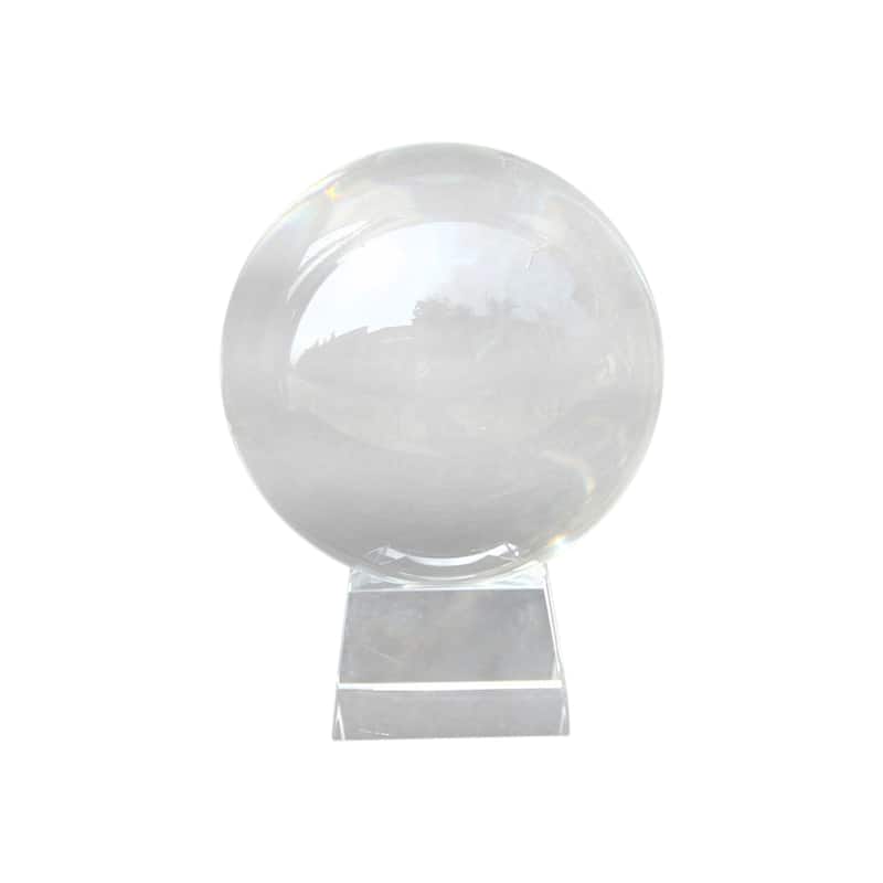 Artissance 5" H Round Glass Fengshu Crystal Ball With Crystal Stand - 5"