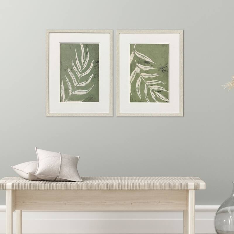 Paragon Palm Leaf Framed Art - Set of 2 - 2-piece Set