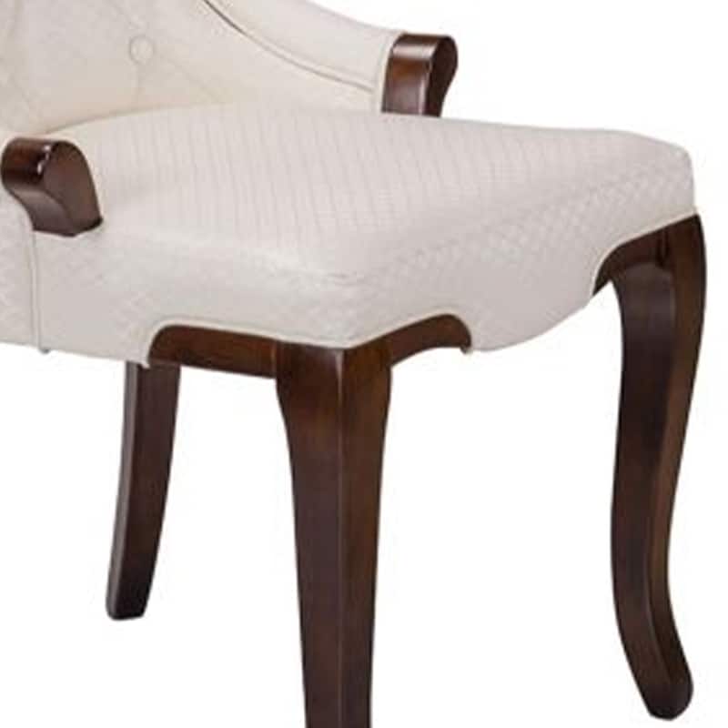 Brown/Cream Faux Leather Upholstered Wood Frame Dining Chair, Set of 2, Sturdy Dining Chair for Dining Rooms - 19