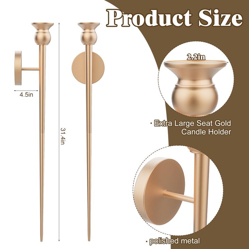 32" Candle Wall Sconce with Battery Operated Candles -Set of 2