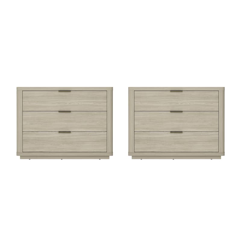 Manhattan Comfort Evelyn 32" Nightstand (3-Drawer) - Set of 2
