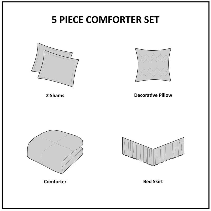 GDF Studio - Microfiber Ruffled Comforter Set with Decorative Pillow
