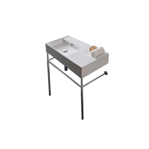 Nameeks Scarabeo 5115-CON Scarabeo Teorema 2.0 32" Ceramic Bathroom Sink for Console Installation