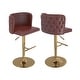 preview thumbnail 27 of 46, Swivel Bar Stools Set of 2, Modern PU Bar Stools with Backs - Counter Height