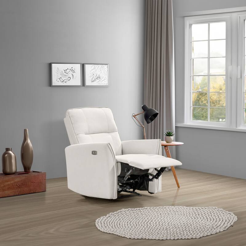 Comfort Elite Suede Power Recliner Lounge Chair - Cream Suede
