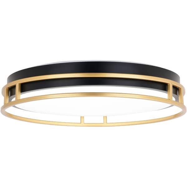 slide 2 of 11, Vaxcel Lighting C0301 Northgate 16" Wide LED Flush Mount Drum Ceiling Matte Black / Satin Gold