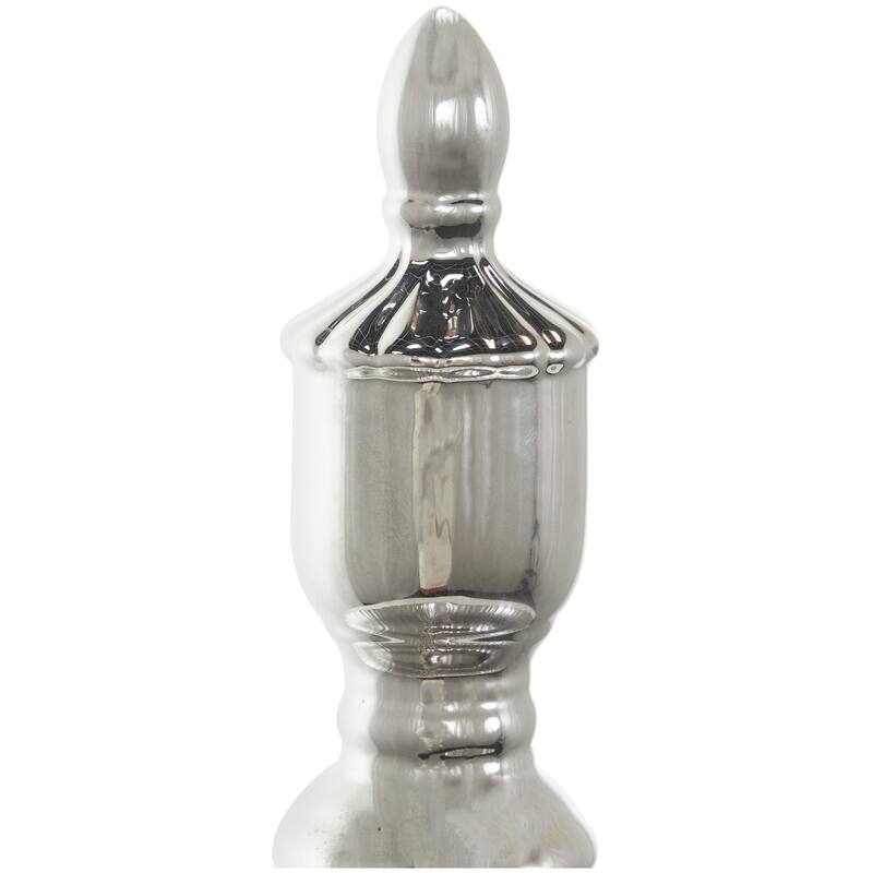 Ceramic Living Room Decorative Jars with Grooves and Lid - Gold, Silver, Black, White - Roche River Decor