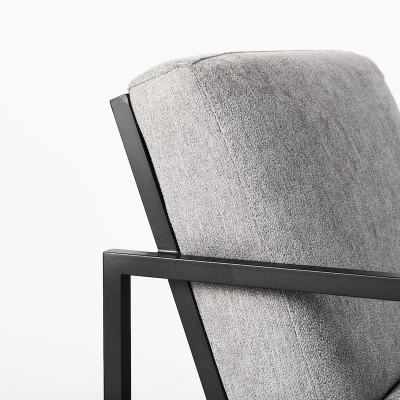 Armelle I Black Leather Seat w/Gold Metal Frame Accent Chair - 28.25" W x 32.75" D x 30.0" H