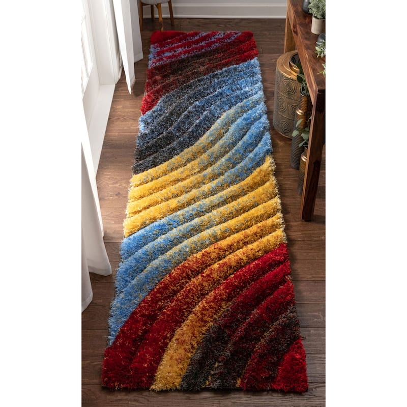 Well Woven San Francisco Mojave Geometric Shag Area Rug