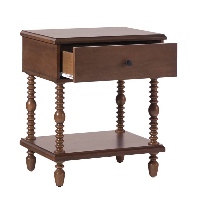 Walker Edison Easy Assembly Solid Wood 1-Drawer Nightstand