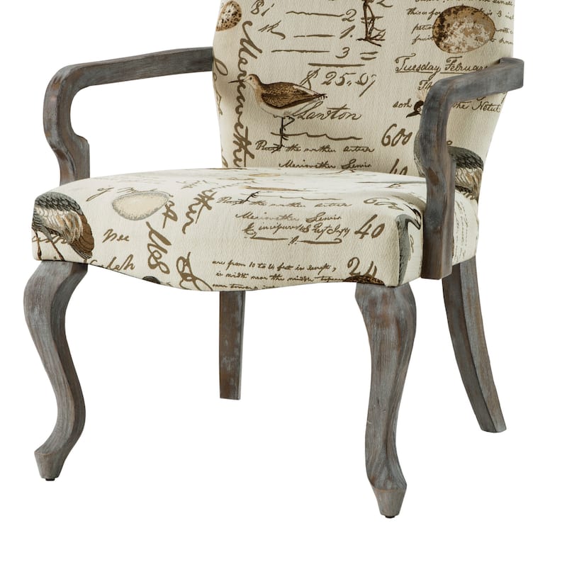 Madison Park Joni Ivory Multi Goose Neck Arm Chair