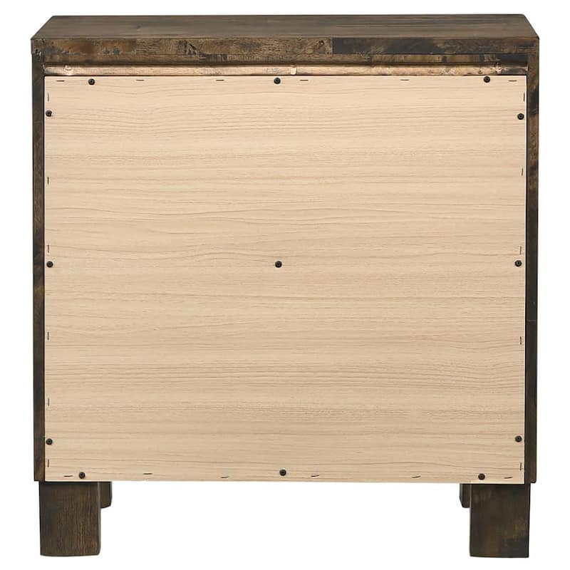 Wood 2-drawer Nightstand Rustic Golden Brown