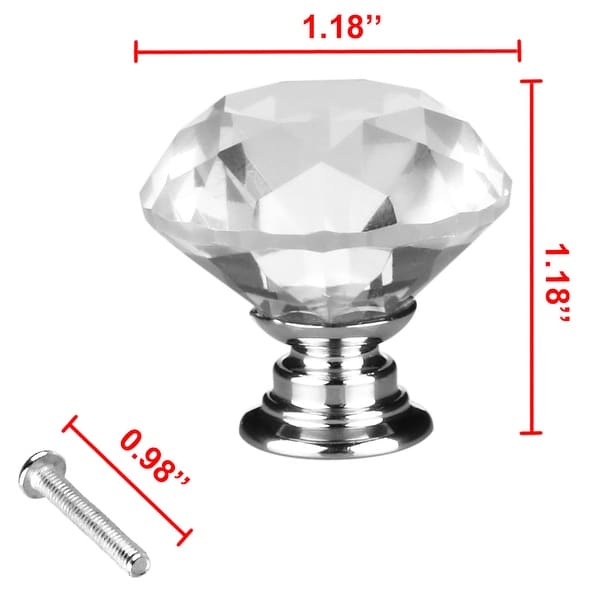 1x New Diamond Crystal Glass Drawer Cabinet Knob Dresser Closet Door Pull Handle 