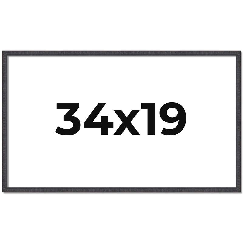 34x19 Frame Brown Solid Wood Picture Frame - Complete Modern Photo