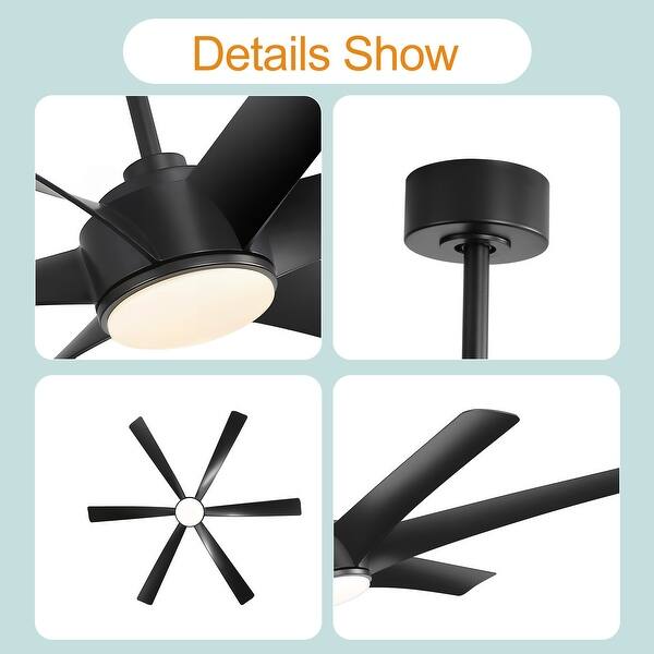 65 in. Integrated LED Indoor 6-Blade Ceiling Fan with Light and Remote Control Included