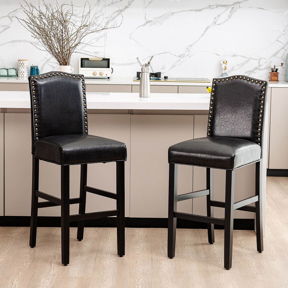Black upholstered counter stool discount