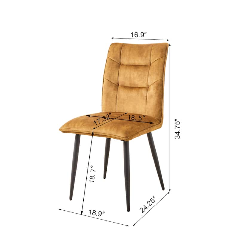 Modern Velvet Dining Chairs 2-Piece Set-Soft Cushioned Seats with Iron Frames