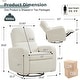 preview thumbnail 27 of 40, Swivel Manual Recliner Chair Teddy Fabric Nursery Glider Rocking Recliner Set of 2