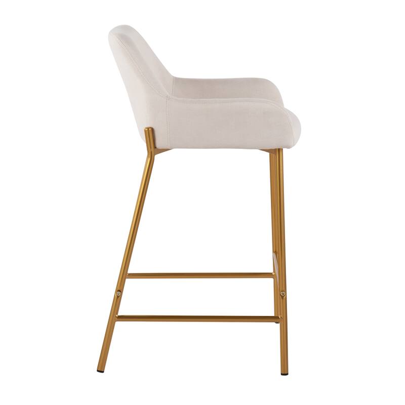 Silver Orchid Galotti Gold Fixed-Height Upholstered Counter Stool - Set of 2