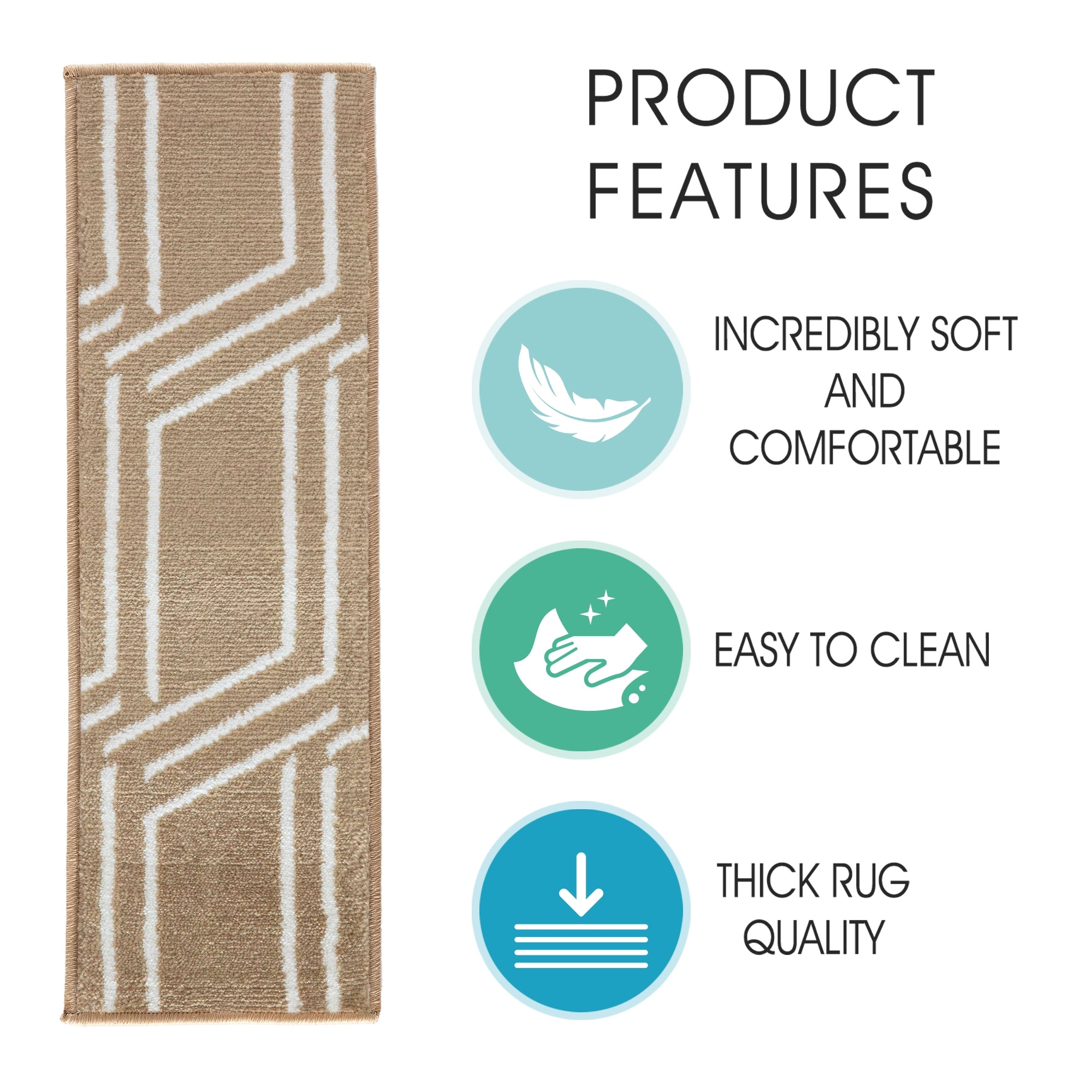 SUSSEXHOME Plaza Collection Non-Slip Polypropylene Stair Treads-image