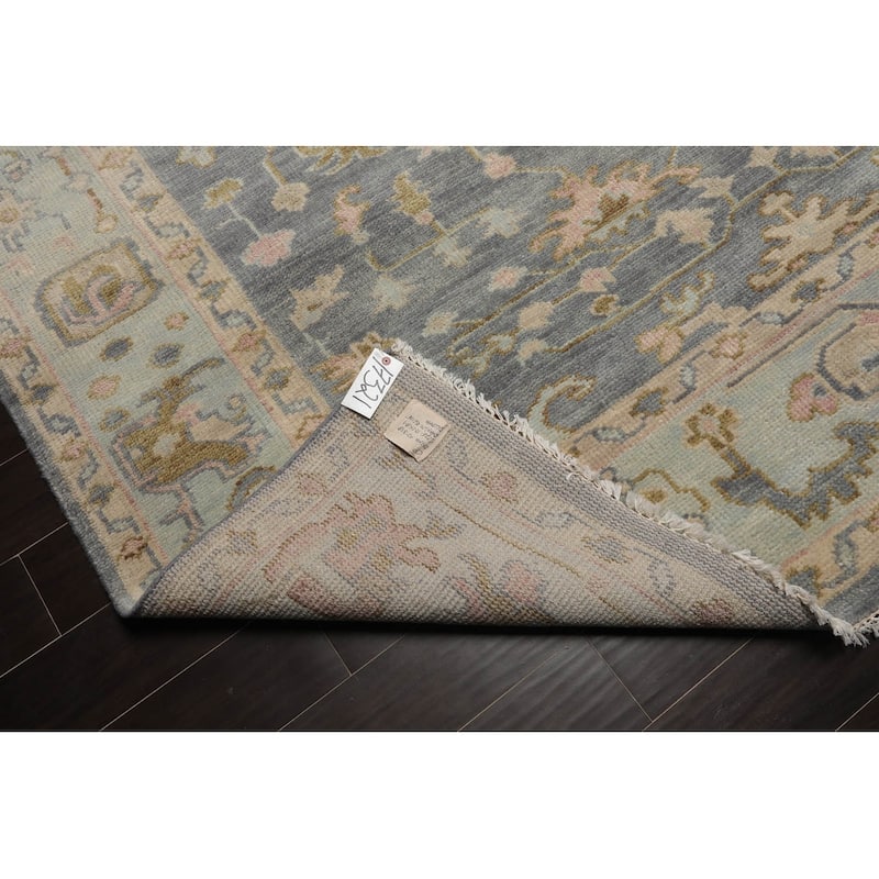 LoomBloom Muted Turkish Oushak Hand Knotted Area Rug Slate Color