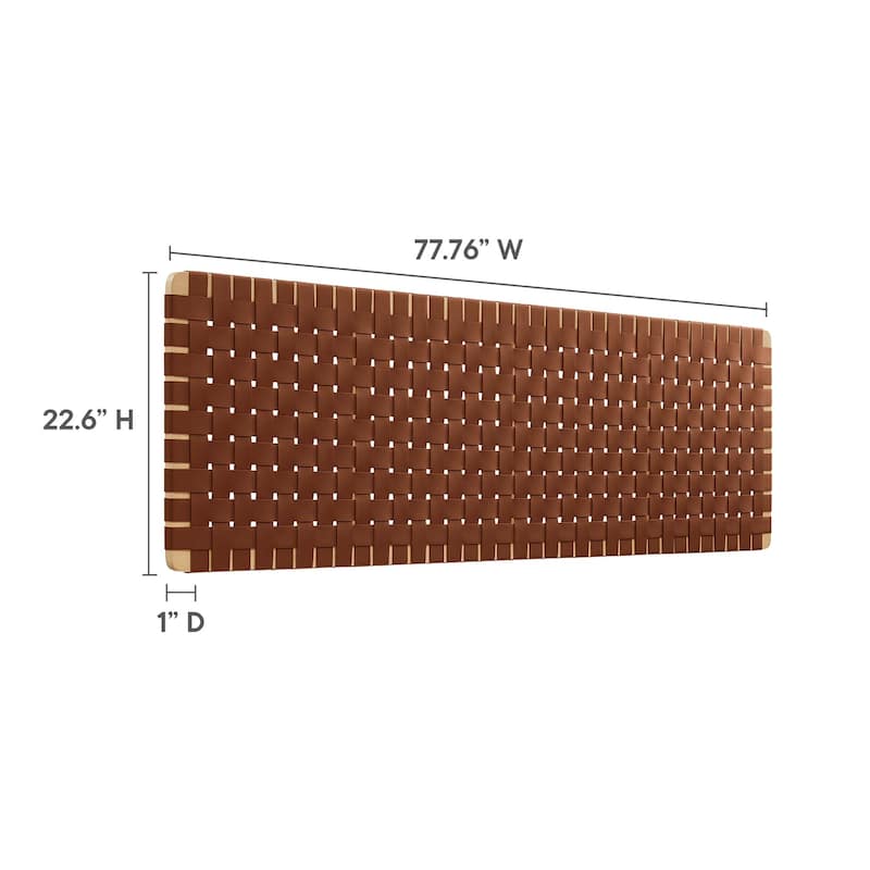 Sparta Wall-Mount Twin/Full/Queen/King Vegan Leather Weave Headboard