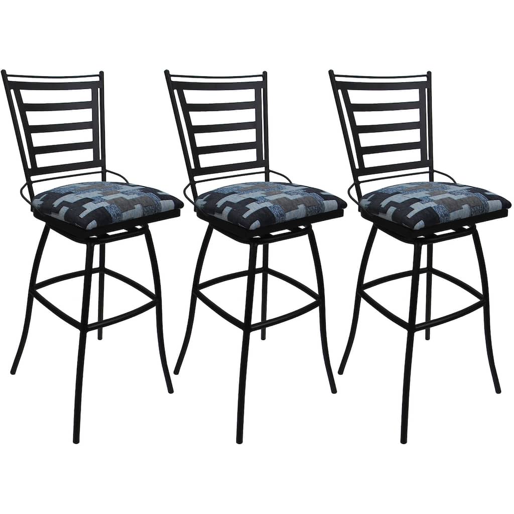 Set of 3 Outdoor Bar Stool Counter Extra Tall Jenna without Arms