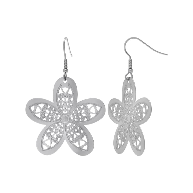 Victoria Townsend Silver-Plated Stainless Steel Intricate Flower Earrings