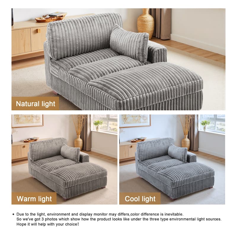 Oversized L-Shape Upholstered Chaise Lounge Sofa Couch