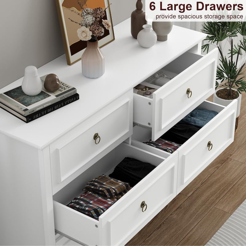 6-Drawer Double Dresser Traditional