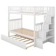 preview thumbnail 8 of 10, Twin Over Twin Pine Convertible Bunk Bed with Trundle & Storage