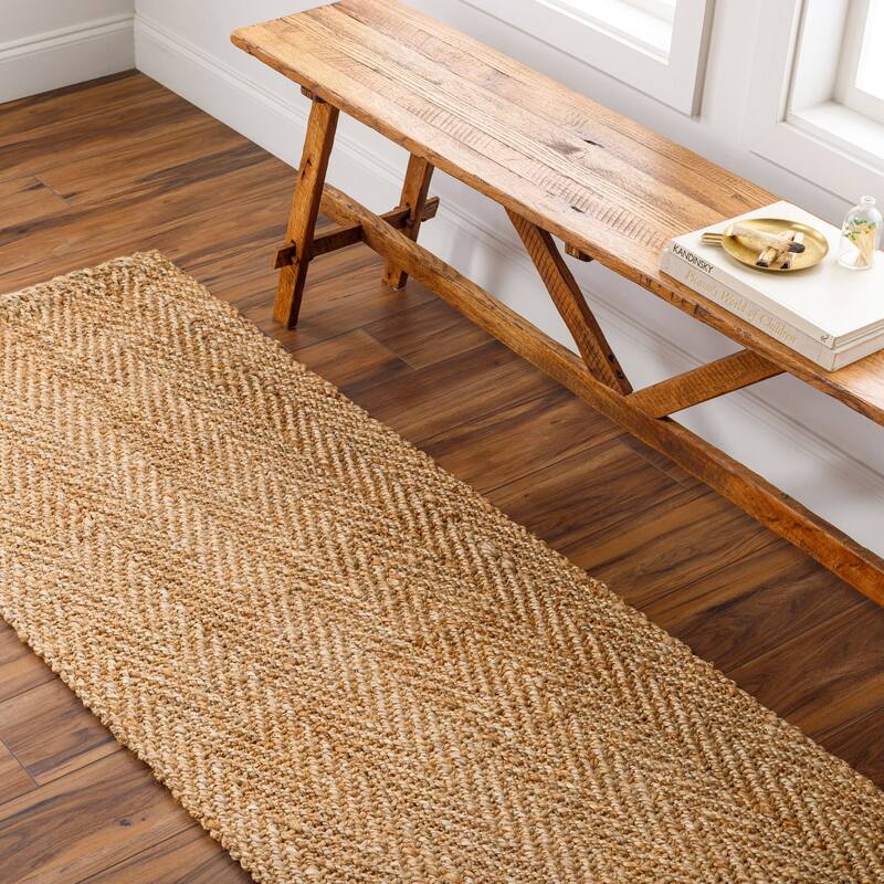Livabliss Bohemian & Eclectic Kochi Stripe Area Rug - 2'6" x 8' - Natural