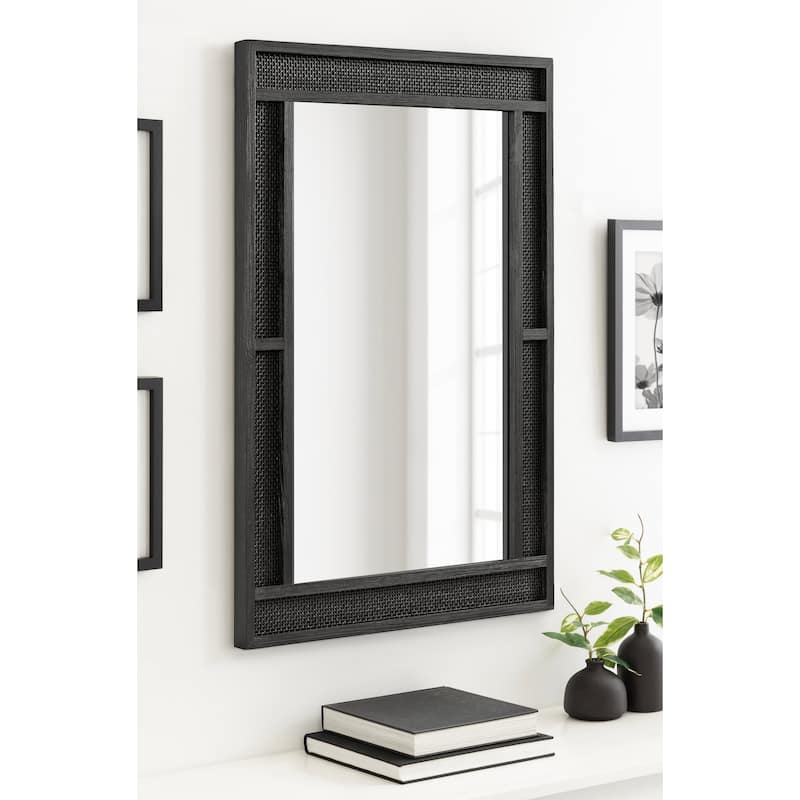Kate and Laurel Corah Cane Wall Mirror