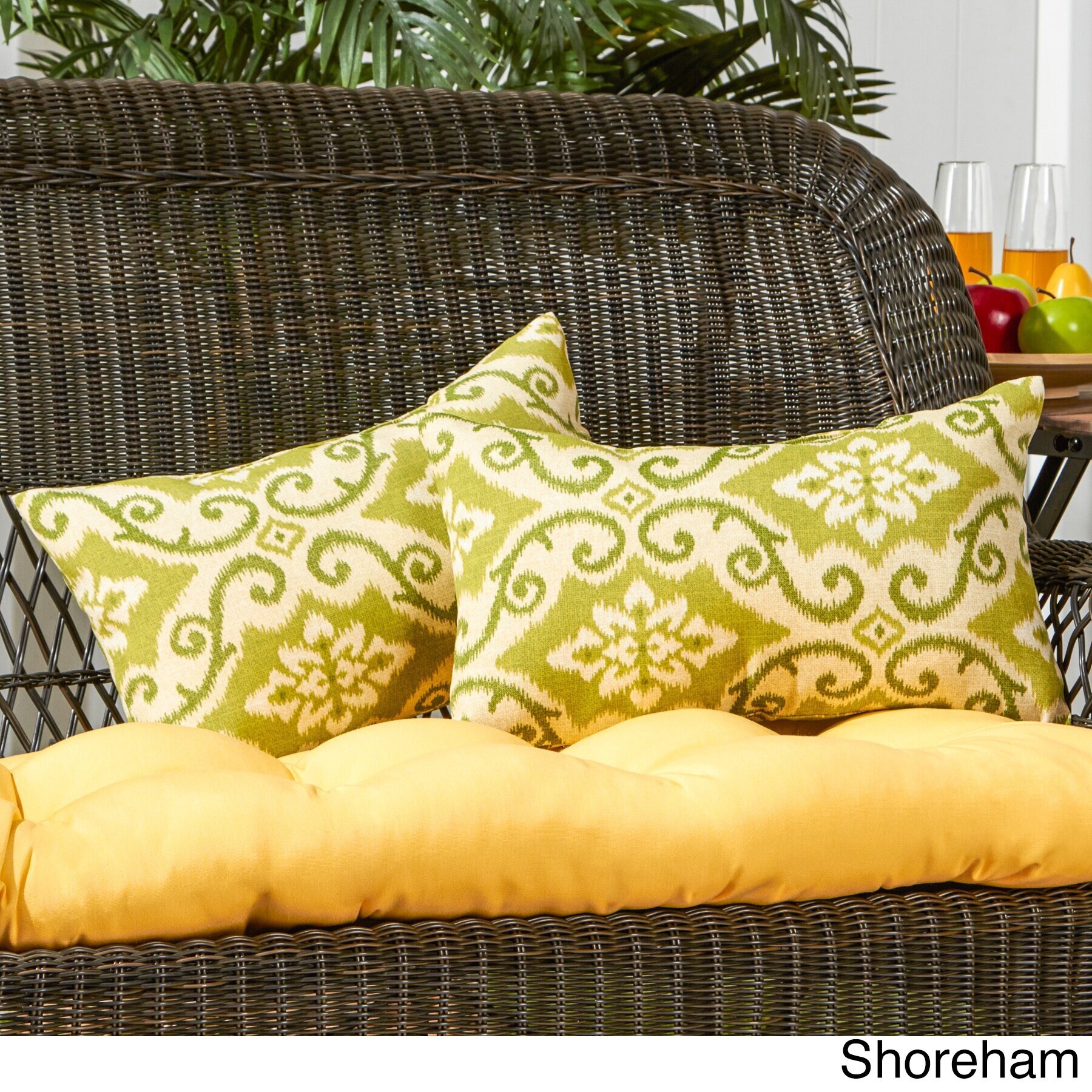 Rectangular Outdoor 12inch x 19inch Roma Floral Accent Pillows (Set