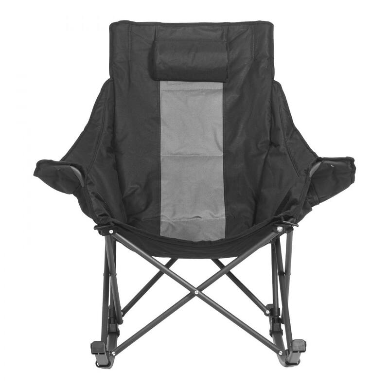 Large Outdoor Foldable Rocking Chair with Padded Armrests and Cup Holder for Easy Transport - 40.55” x 36.22” x 37.40”