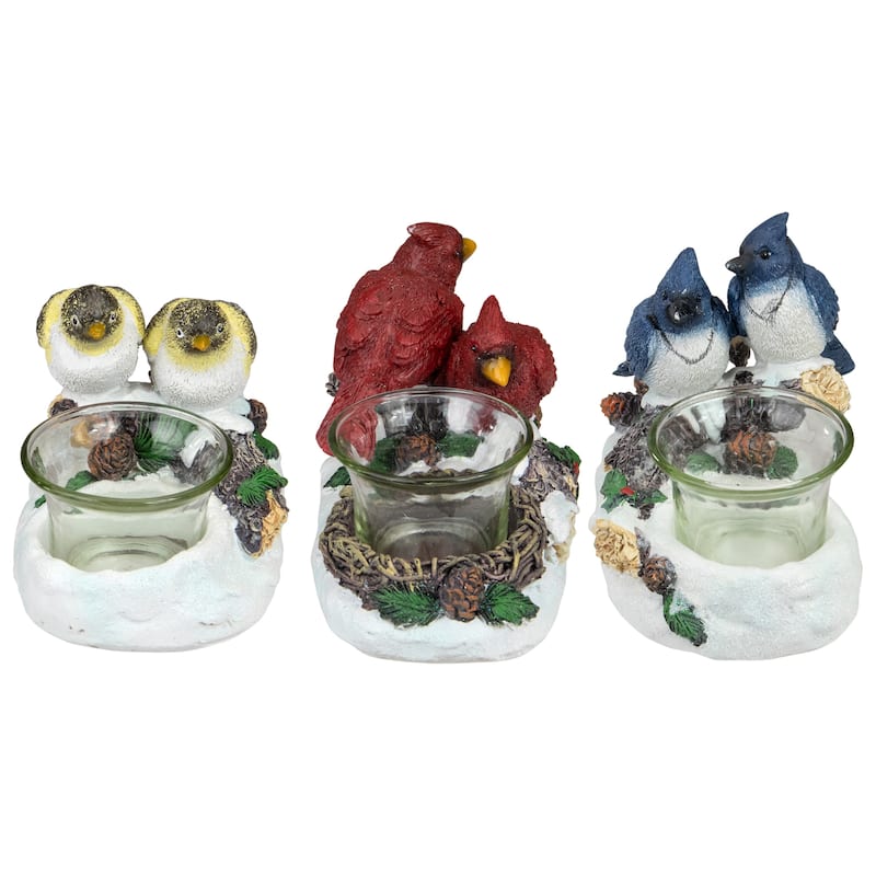 3 Birds Tabletop Decoration with Tealight Candle Holders 5.75"
