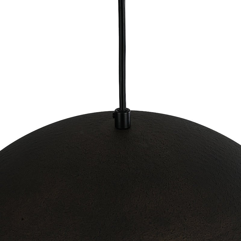 Industrial 1-Light Black Large Metal Dome Pendant Light Sprayed Gold - 15.7 inches