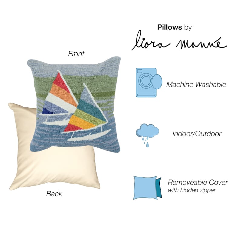Liora Manne Frontporch Sailing Indoor/Outdoor Pillow